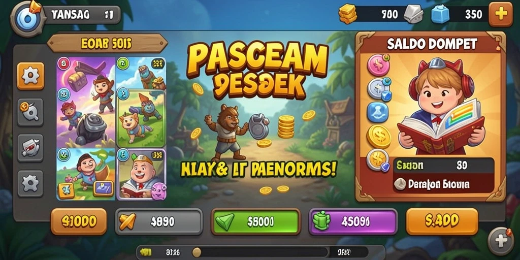 Tampilan awal aplikasi dengan berbagai pilihan permainan.
